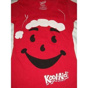 Santa Kool Aid Red Christmas Glitter Tshirt KoolAid Junior 7 9 Size Medium